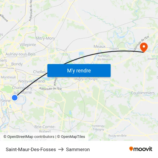 Saint-Maur-Des-Fosses to Sammeron map