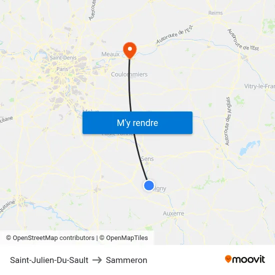 Saint-Julien-Du-Sault to Sammeron map