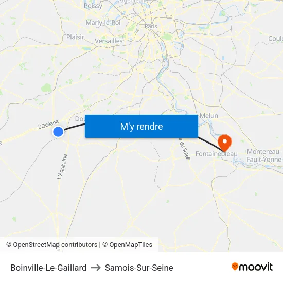 Boinville-Le-Gaillard to Samois-Sur-Seine map