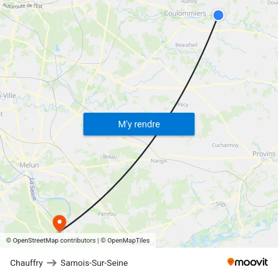 Chauffry to Samois-Sur-Seine map