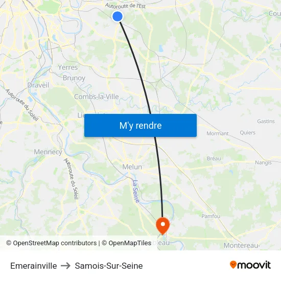 Emerainville to Samois-Sur-Seine map