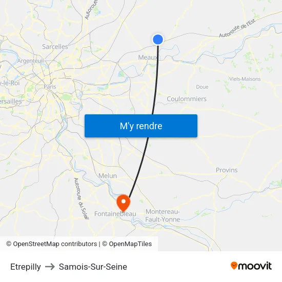 Etrepilly to Samois-Sur-Seine map