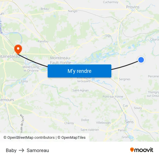 Baby to Samoreau map