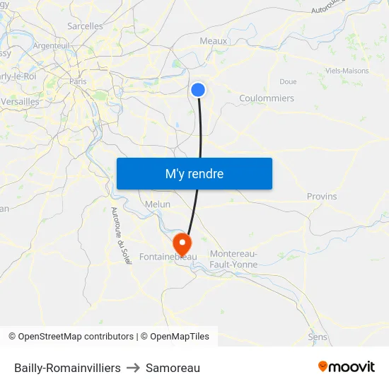 Bailly-Romainvilliers to Samoreau map