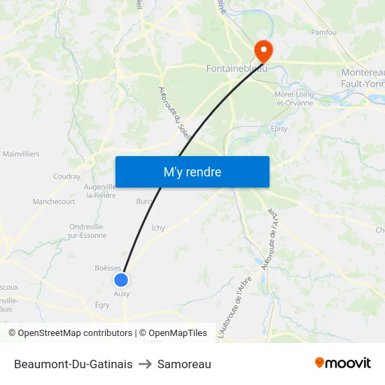 Beaumont-Du-Gatinais to Samoreau map