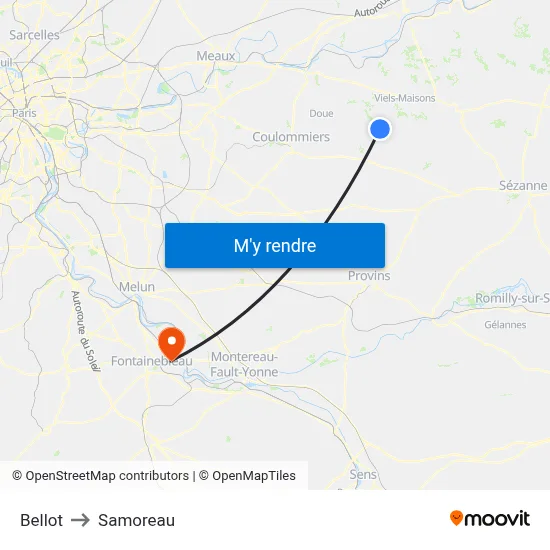 Bellot to Samoreau map