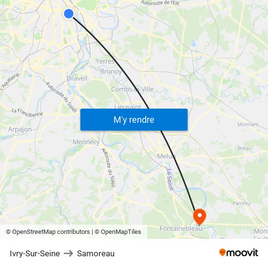 Ivry-Sur-Seine to Samoreau map