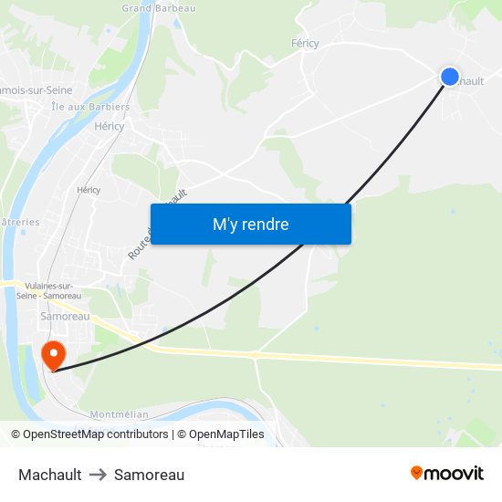 Machault to Samoreau map