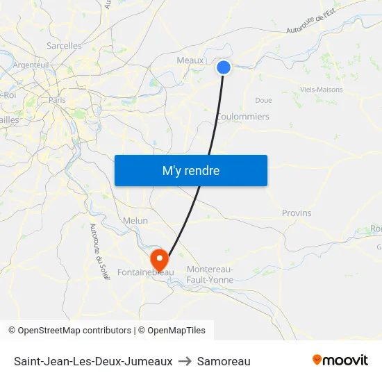 Saint-Jean-Les-Deux-Jumeaux to Samoreau map