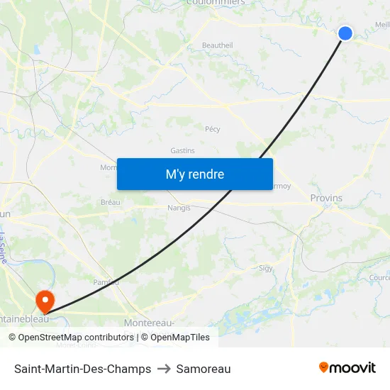 Saint-Martin-Des-Champs to Samoreau map