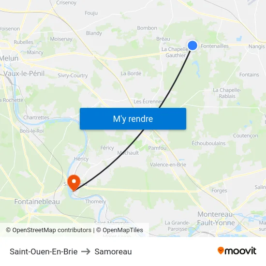 Saint-Ouen-En-Brie to Samoreau map
