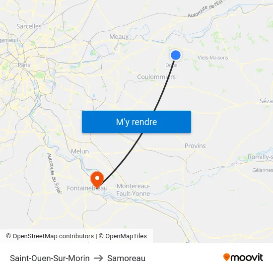 Saint-Ouen-Sur-Morin to Samoreau map