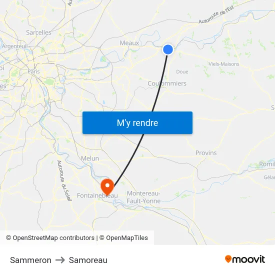 Sammeron to Samoreau map