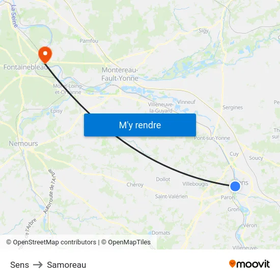 Sens to Samoreau map