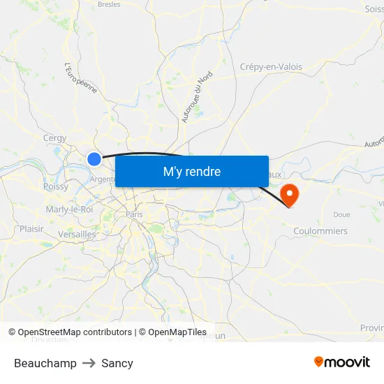 Beauchamp to Sancy map