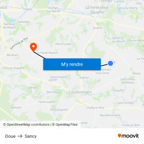 Doue to Sancy map