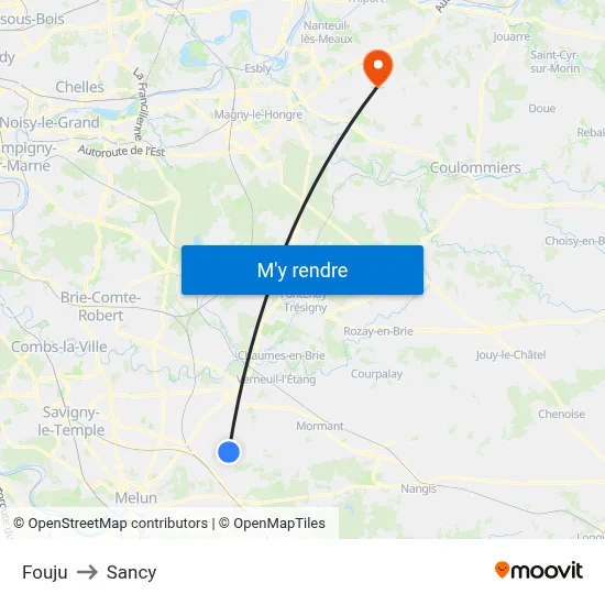 Fouju to Sancy map