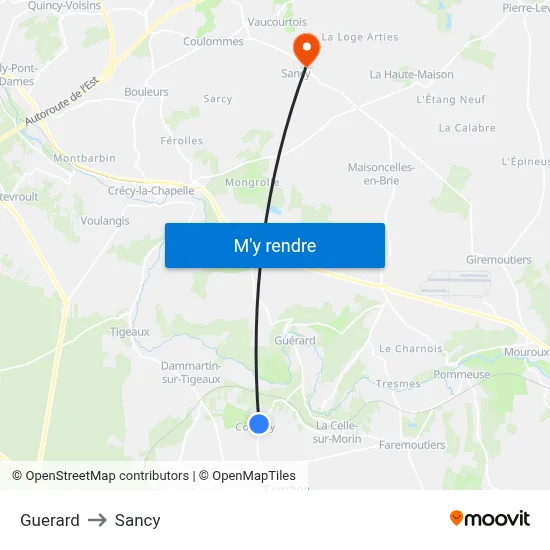 Guerard to Sancy map