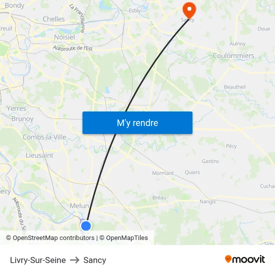 Livry-Sur-Seine to Sancy map