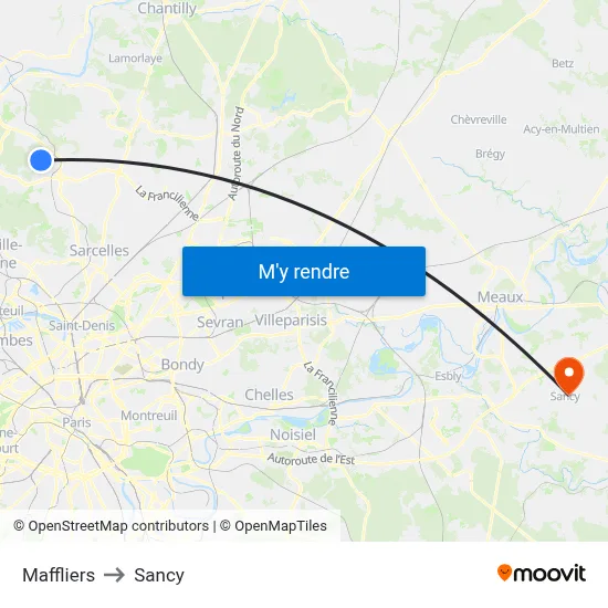 Maffliers to Sancy map