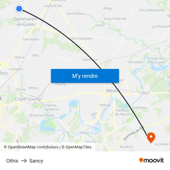 Othis to Sancy map