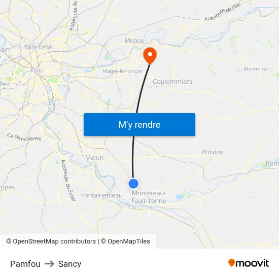 Pamfou to Sancy map