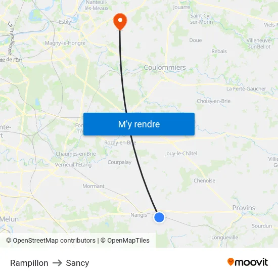 Rampillon to Sancy map