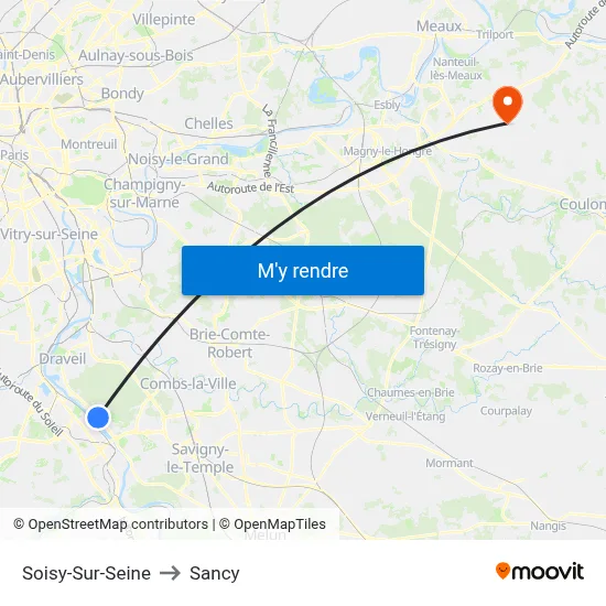 Soisy-Sur-Seine to Sancy map