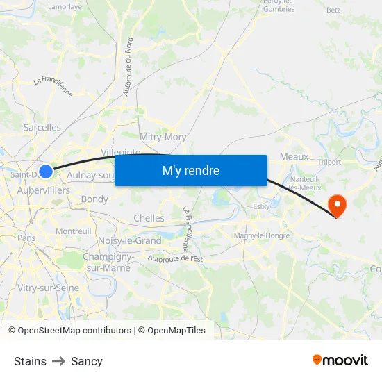 Stains to Sancy map