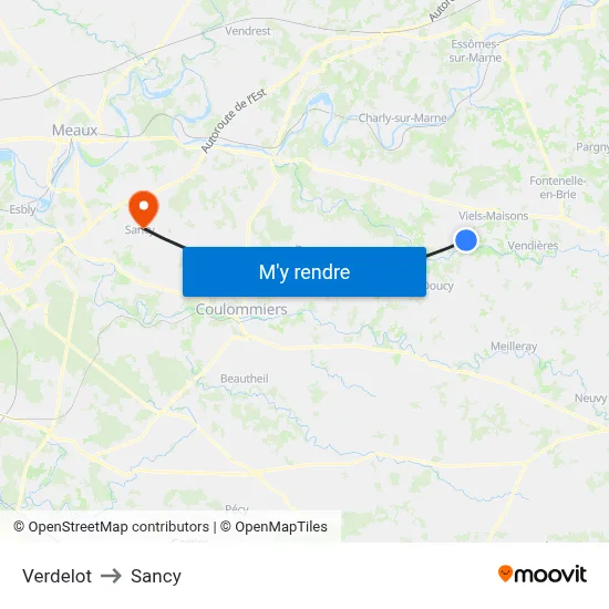 Verdelot to Sancy map