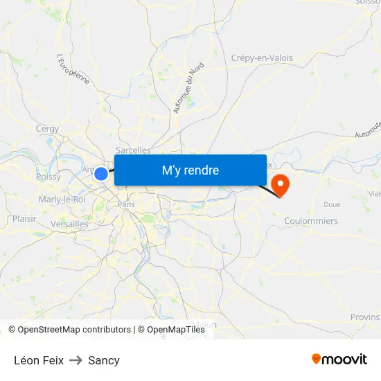 Léon Feix to Sancy map