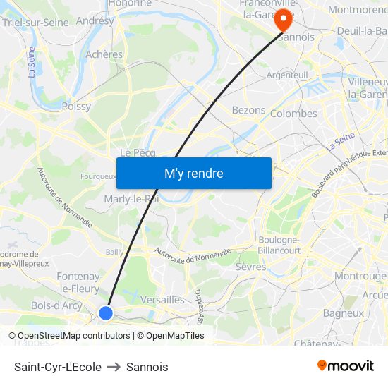 Saint-Cyr-L'Ecole to Sannois map