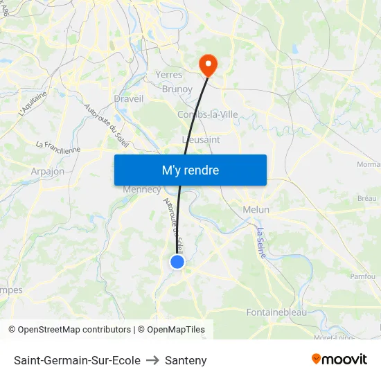 Saint-Germain-Sur-Ecole to Santeny map