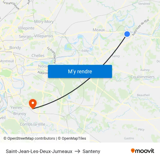Saint-Jean-Les-Deux-Jumeaux to Santeny map