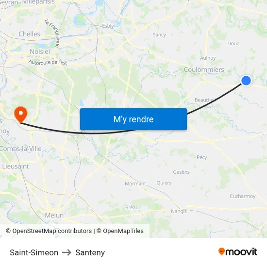 Saint-Simeon to Santeny map