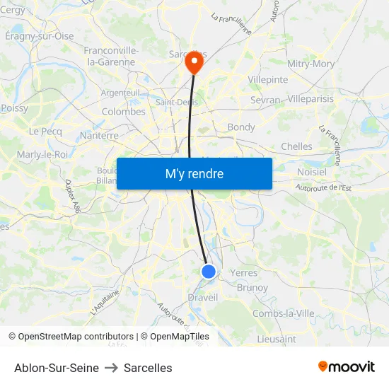 Ablon-Sur-Seine to Sarcelles map