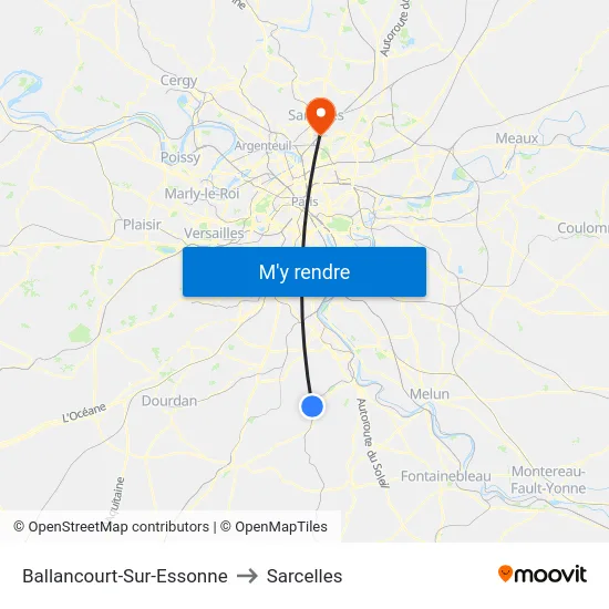 Ballancourt-Sur-Essonne to Sarcelles map