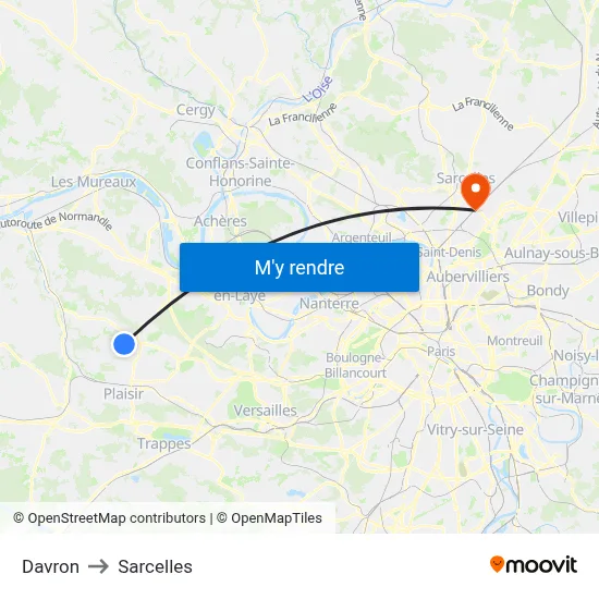 Davron to Sarcelles map