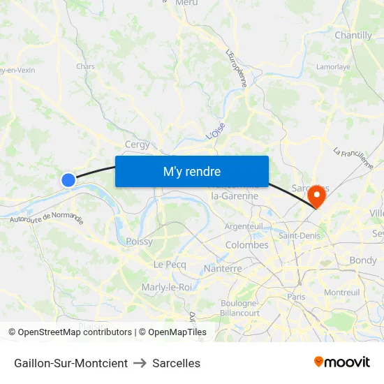 Gaillon-Sur-Montcient to Sarcelles map