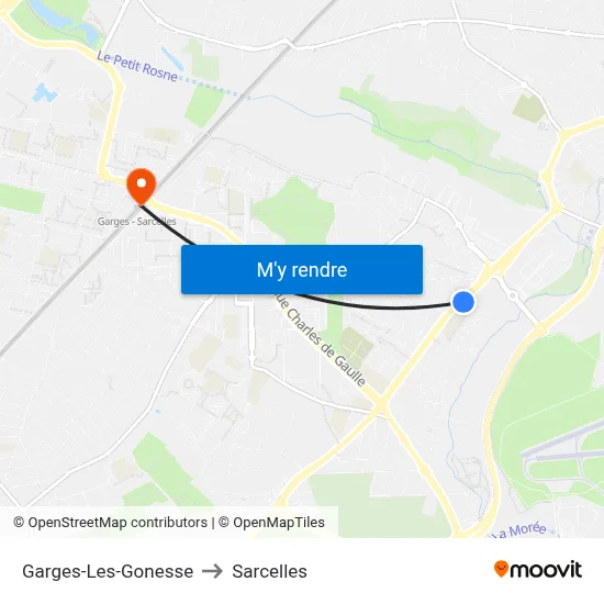 Garges-Les-Gonesse to Sarcelles map