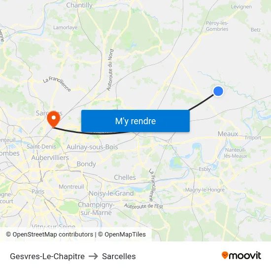 Gesvres-Le-Chapitre to Sarcelles map