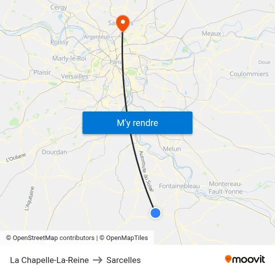La Chapelle-La-Reine to Sarcelles map