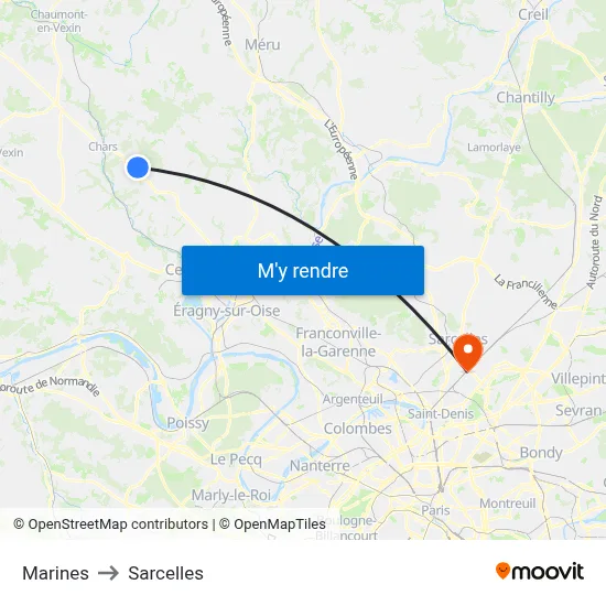 Marines to Sarcelles map