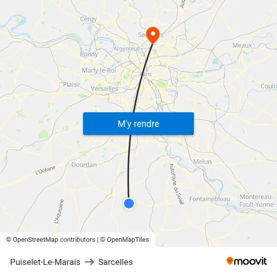 Puiselet-Le-Marais to Sarcelles map