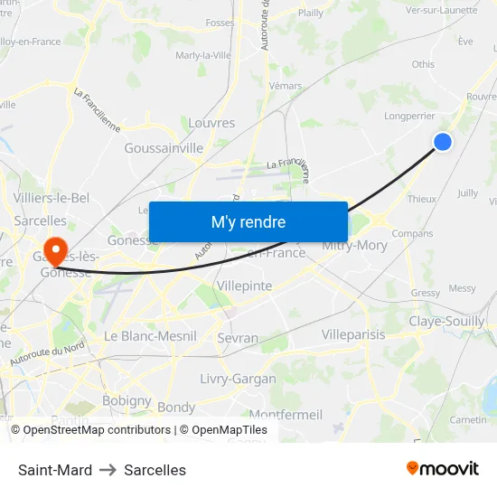 Saint-Mard to Sarcelles map