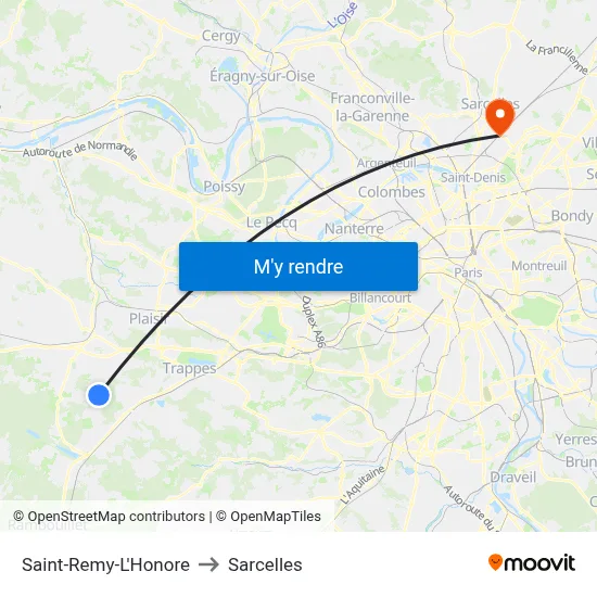 Saint-Remy-L'Honore to Sarcelles map