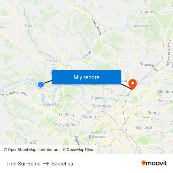 Triel-Sur-Seine to Sarcelles map