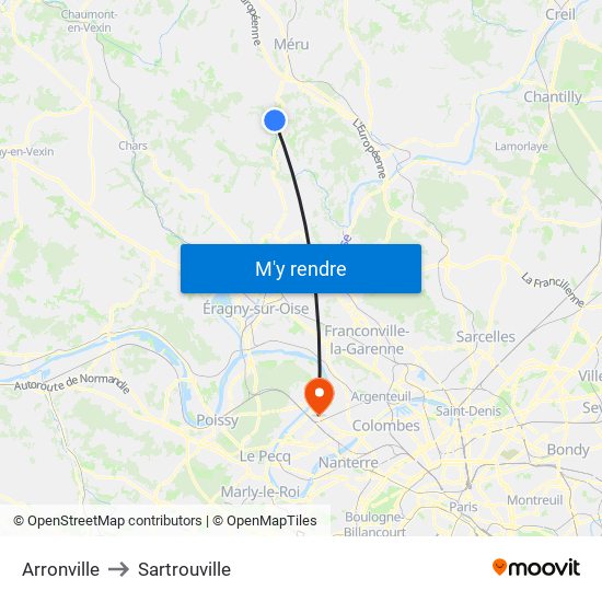 Arronville to Sartrouville map