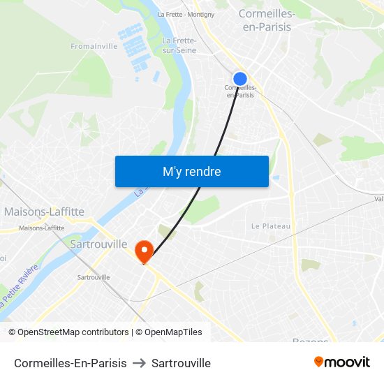 Cormeilles-En-Parisis to Sartrouville map