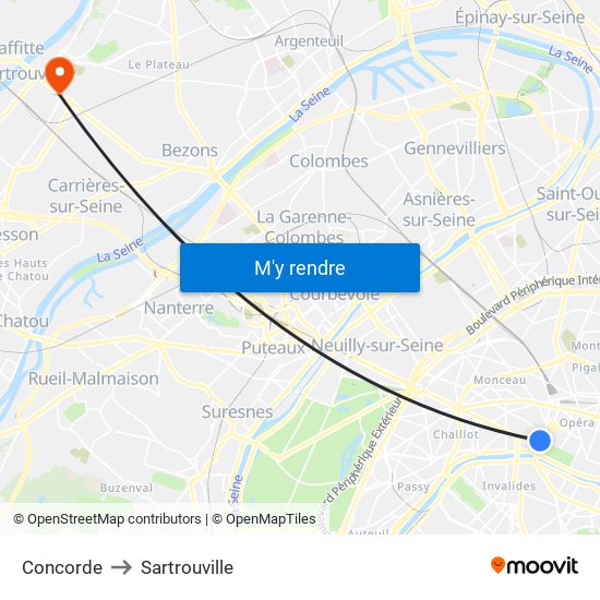 Concorde to Sartrouville map